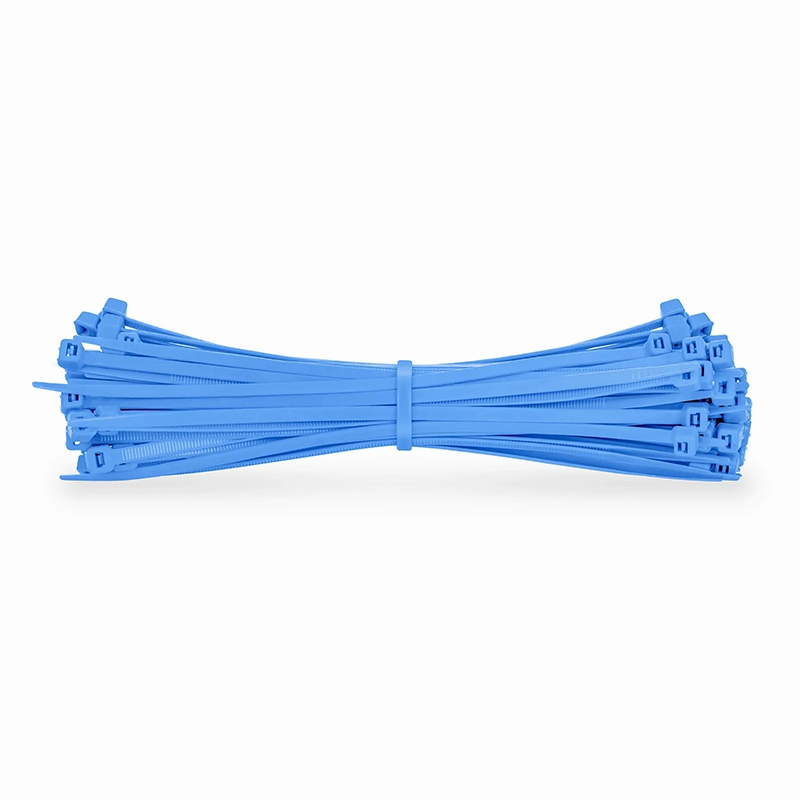 SFPS 100Pcs/Pack 8in.L x 0.18in.W Self-Locking Nylon Cable Ties, Blue SFPS