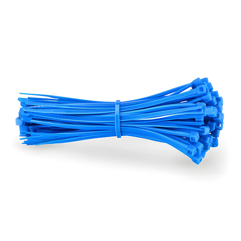 SFPS 100-Pack 4in.L x 0.1in.W Self-Locking Nylon Cable Ties, Blue SFPS