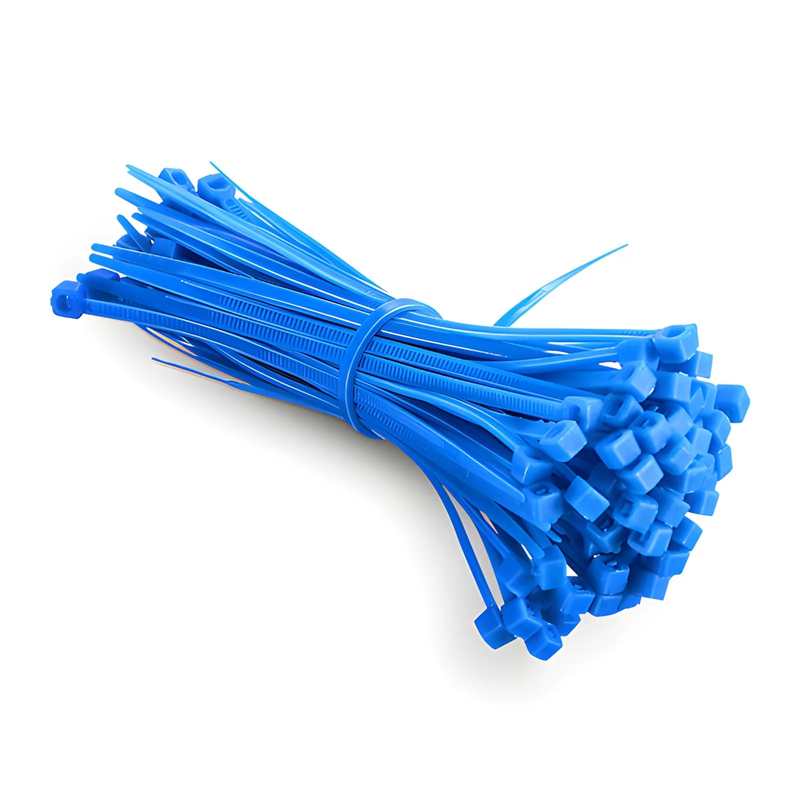 SFPS 100-Pack 4in.L x 0.1in.W Self-Locking Nylon Cable Ties, Blue SFPS