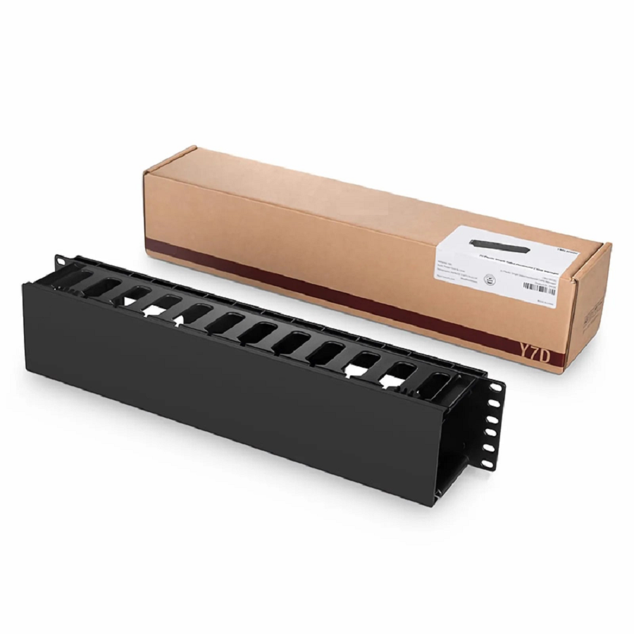 SFPS Horizontal Single Sided Manager, 2RU, Finger Duct with Cover, 3.43 in. Depth SFPS