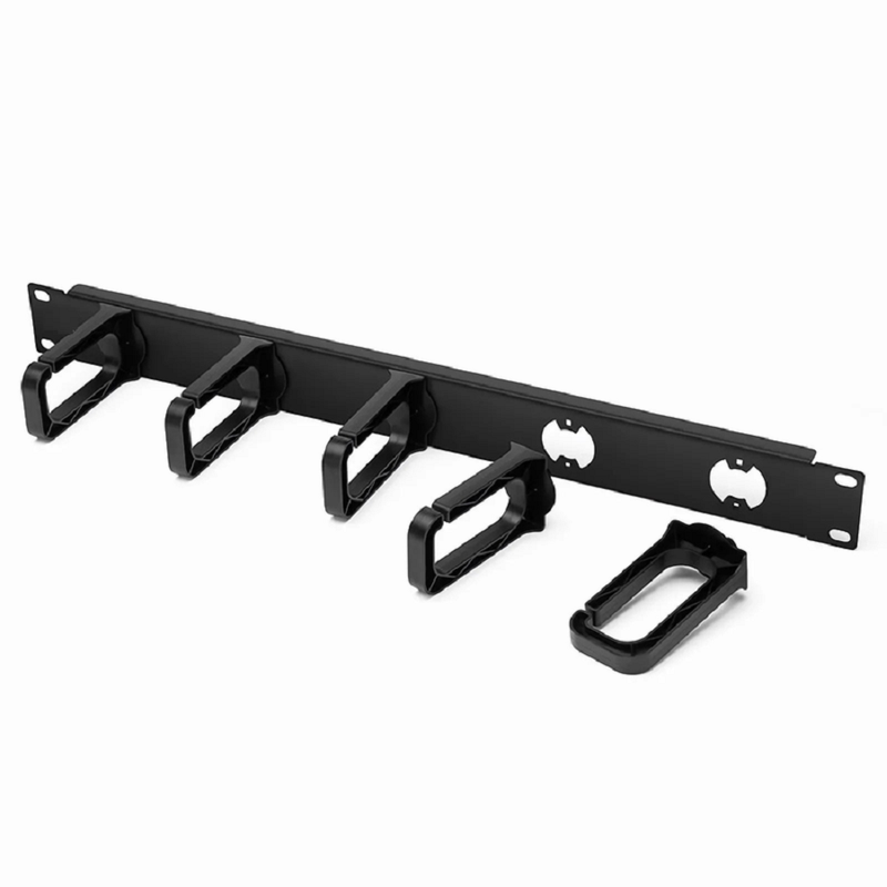 SFPS Horizontal Single Sided Manager, 1RU, 5 Snap-in D-Rings, 3.37 in. Depth SFPS