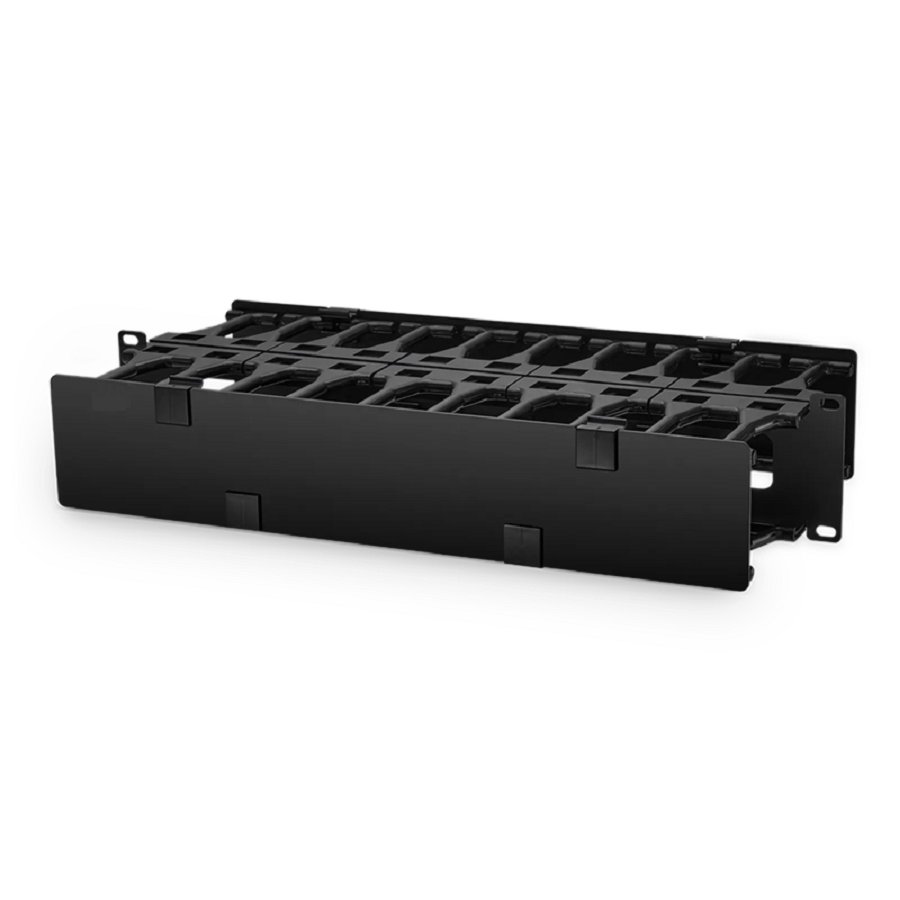 SFPS Horizontal Dual Sided Steel Manager, 2RU, Finger Duct with Cover, 9.1 in. Depth SFPS