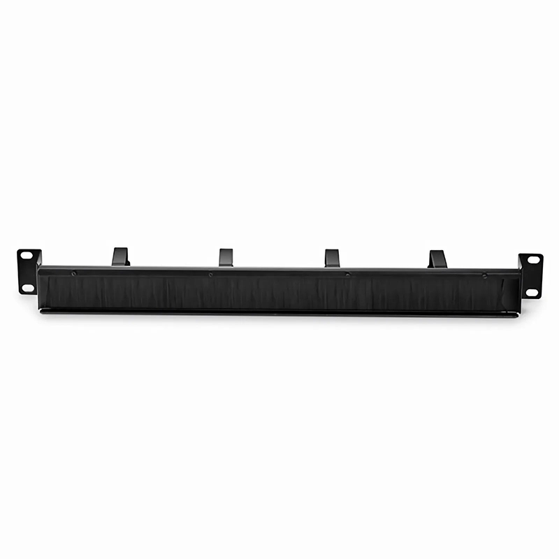 SFPS Recessed Horizontal Single Sided Pass-Thru Manager, 1RU, 4 D-rings & Brush Strip, 3.46 in. Depth SFPS
