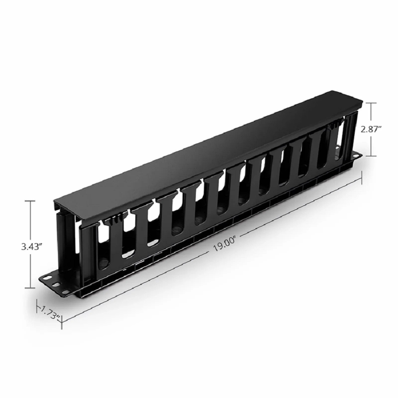 SFPS Horizontal Single Sided Manager, 1RU, Finger Duct with Cover, 3.43 in. Depth SFPS