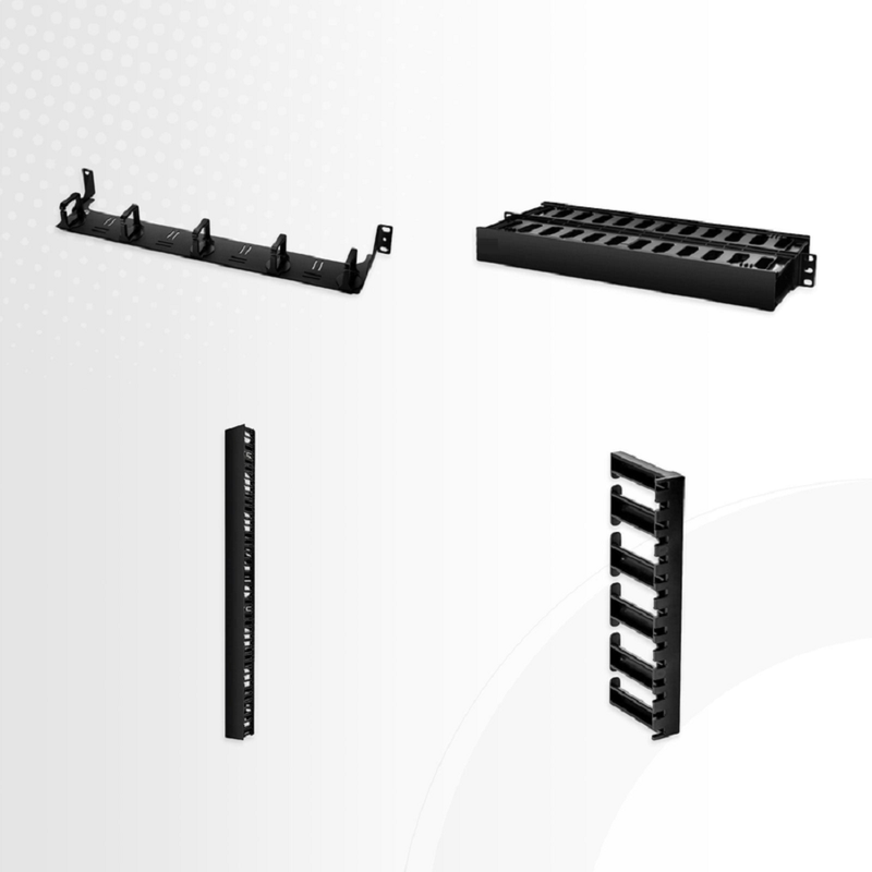 SFPS Horizontal Single Sided Cable Manager for 19 in. Rack or Cabinet, 0RU, 5 Snap-in D-Rings, 4.29 in. Depth SFPS