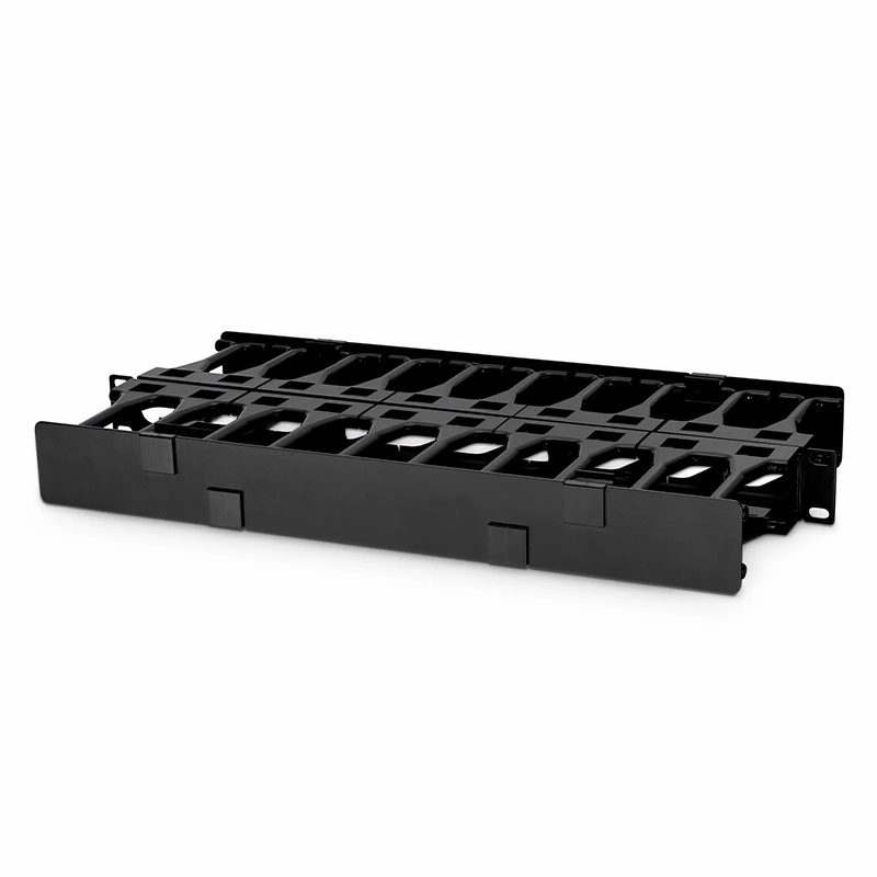 SFPS Horizontal Dual Sided High Capacity Cable Manager, 1RU, Finger Duct with Cover, 9.07 in. Depth SFPS