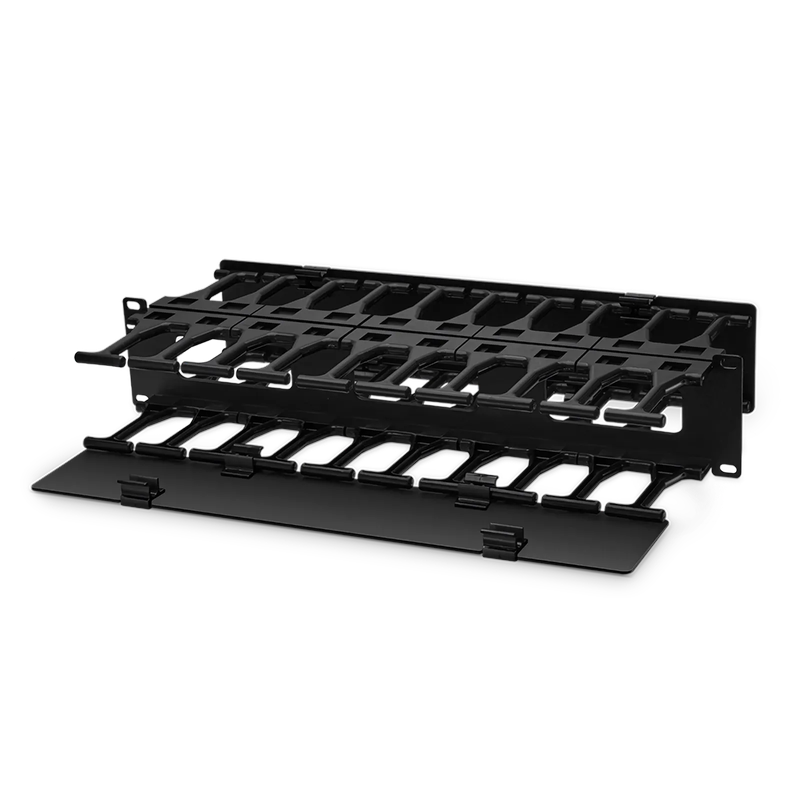 SFPS Horizontal Dual Sided Steel Manager, 2RU, Finger Duct with Cover, 9.1 in. Depth SFPS