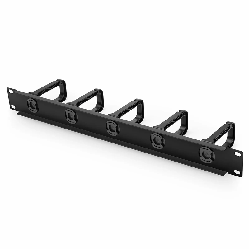 SFPS Horizontal Single Sided Manager, 1RU, 5 Snap-in D-Rings, 3.37 in. Depth SFPS