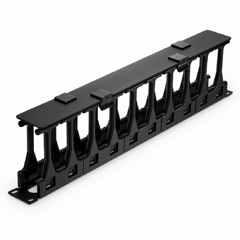 SFPS Horizontal Single Sided Steel Manager, 1RU, Finger Duct with Cover, 4.44 in. Depth SFPS