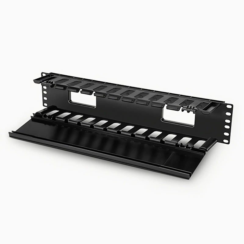 SFPS Horizontal Single Sided Manager, 2RU, Finger Duct with Cover, 3.43 in. Depth SFPS