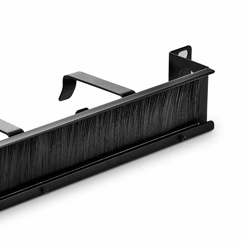 SFPS Recessed Horizontal Single Sided Pass-Thru Manager, 1RU, 4 D-rings & Brush Strip, 3.46 in. Depth SFPS