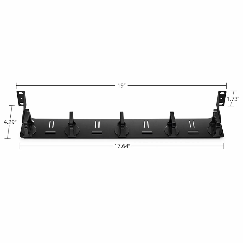 SFPS Horizontal Single Sided Cable Manager for 19 in. Rack or Cabinet, 0RU, 5 Snap-in D-Rings, 4.29 in. Depth SFPS