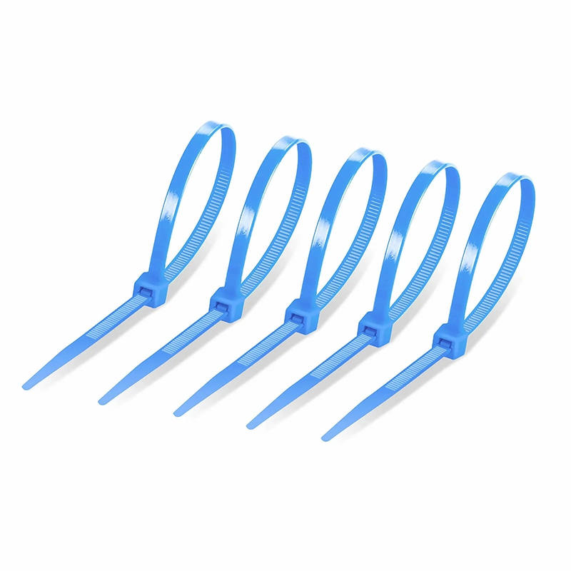 SFPS 100Pcs/Pack 8in.L x 0.18in.W Self-Locking Nylon Cable Ties, Blue SFPS