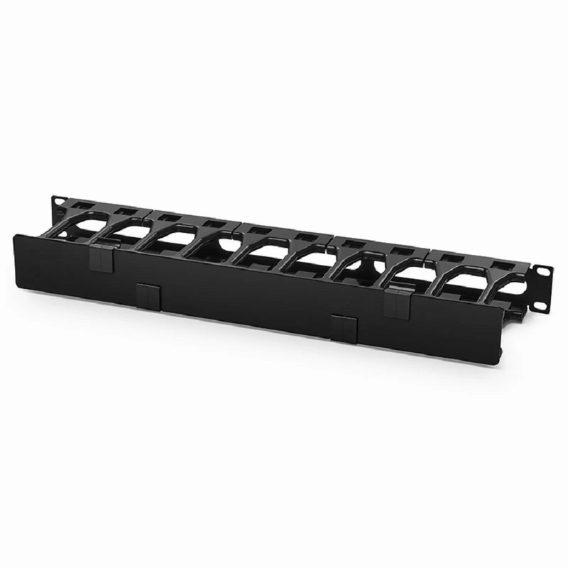 SFPS Horizontal Single Sided Steel Manager, 1RU, Finger Duct with Cover, 4.44 in. Depth SFPS