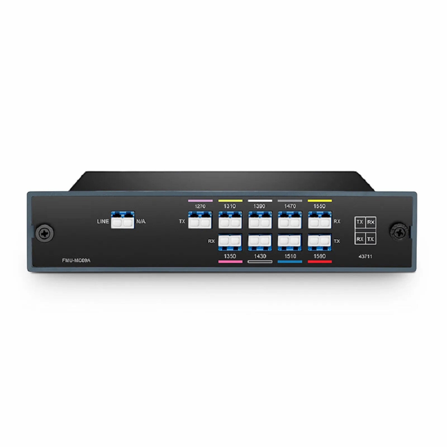 SFPS 9 Channels CWDM Mux Demux, 1270-1590nm, 2.4dB Typical IL, LC/UPC, Single Fiber, Side-A, FMU Plug-in Module SFPS
