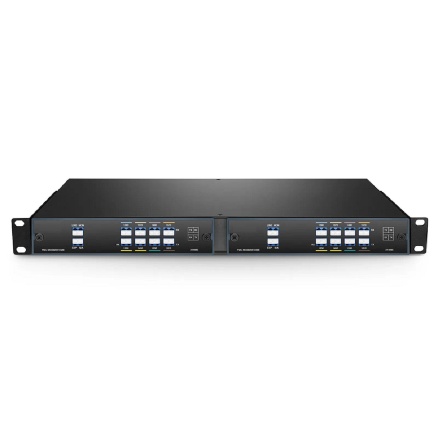 SFPS 8 Channels CWDM Mux Demux, 1290-1610nm, with Monitor and Expansion Port, 4.5dB Typical IL, LC/UPC, Single Fiber, Side B, FMU Plug-in Module SFPS