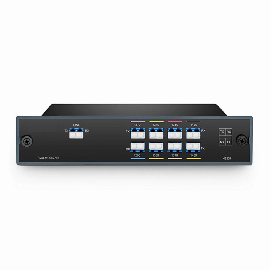 SFPS 8 Channels CWDM Mux Demux, 1270-1450nm (Skip 1390, 1410nm), 2.5dB Typical IL, LC/UPC, Dual Fiber, FMU Plug-in Module SFPS