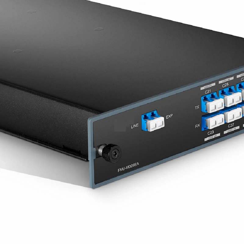SFPS 8 Channels CWDM Mux Demux, 1270-1450nm (Skip 1390, 1410nm), 2.5dB Typical IL, LC/UPC, Dual Fiber, FMU Plug-in Module SFPS