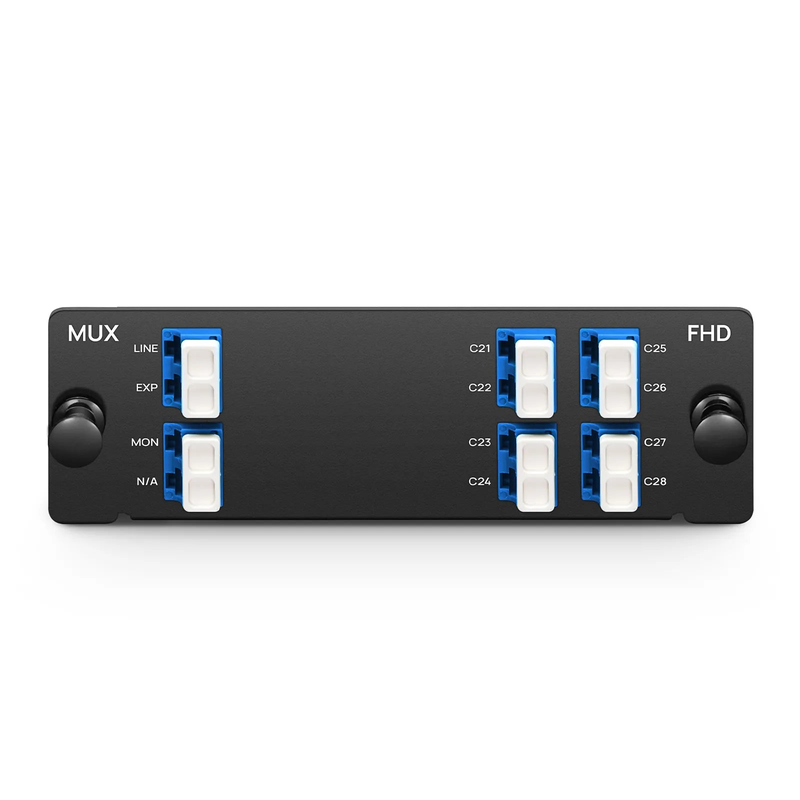 SFPS 8 Channels DWDM Mux or Demux, 100GHz C21-C28, with Monitor and Expansion Port, 2.75dB Typical IL, LC/UPC, Single Fiber, High Density, FHDA Plug-in Module SFPS