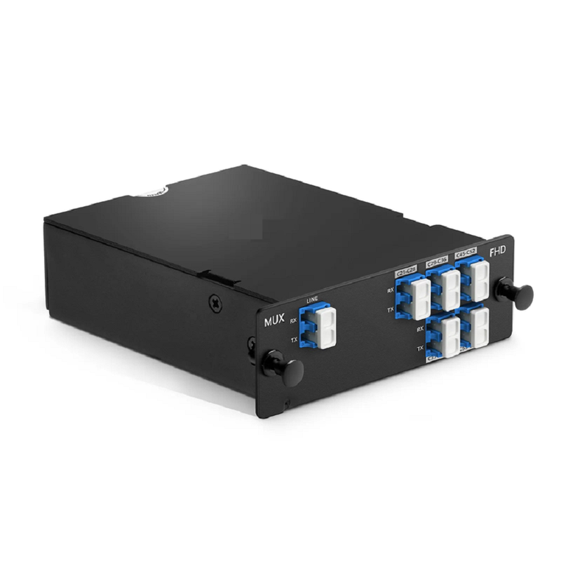 SFPS 8 Channels DWDM Mux or Demux, 100GHz C21-C28, with Monitor and Expansion Port, 2.75dB Typical IL, LC/UPC, Single Fiber, High Density, FHDA Plug-in Module SFPS