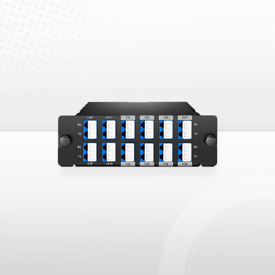 SFPS 8 Channels DWDM Mux Demux, 100GHz C21-C28, with Monitor, Expansion and 1310nm Port, 2.4dB Typical IL, LC/UPC, Dual Fiber, High Density, FHDA Plug-in Module SFPS