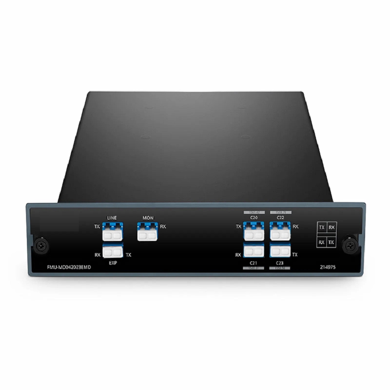 SFPS 4 Channels DWDM Mux Demux, 100GHz C20-C23, with Monitor and Expansion Port, 1.6dB Typical IL, LC/UPC, Dual Fiber, FMU Plug-in Module SFPS
