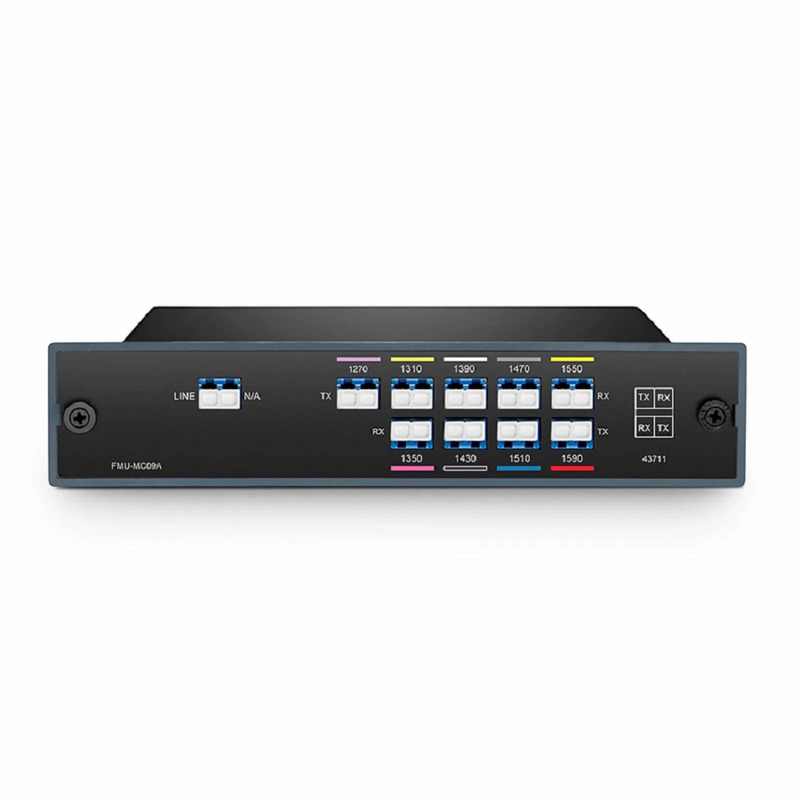 SFPS 9 Channels CWDM Mux Demux, 1270-1590nm, 2.4dB Typical IL, LC/UPC, Single Fiber, Side-A, FMU Plug-in Module SFPS