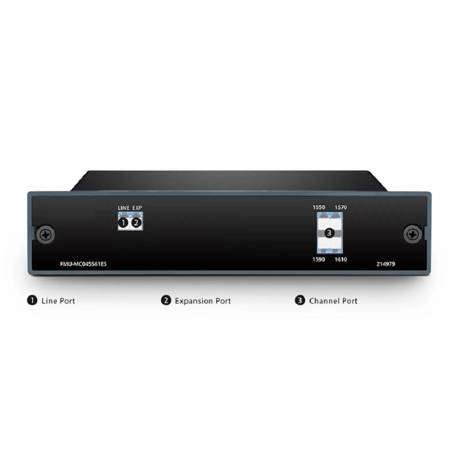 SFPS 4 Channels CWDM Mux or Demux, 1550-1610nm, with Expansion Port, 1.5dB Typical IL, LC/UPC, Single Fiber, FMU Plug-in Module SFPS