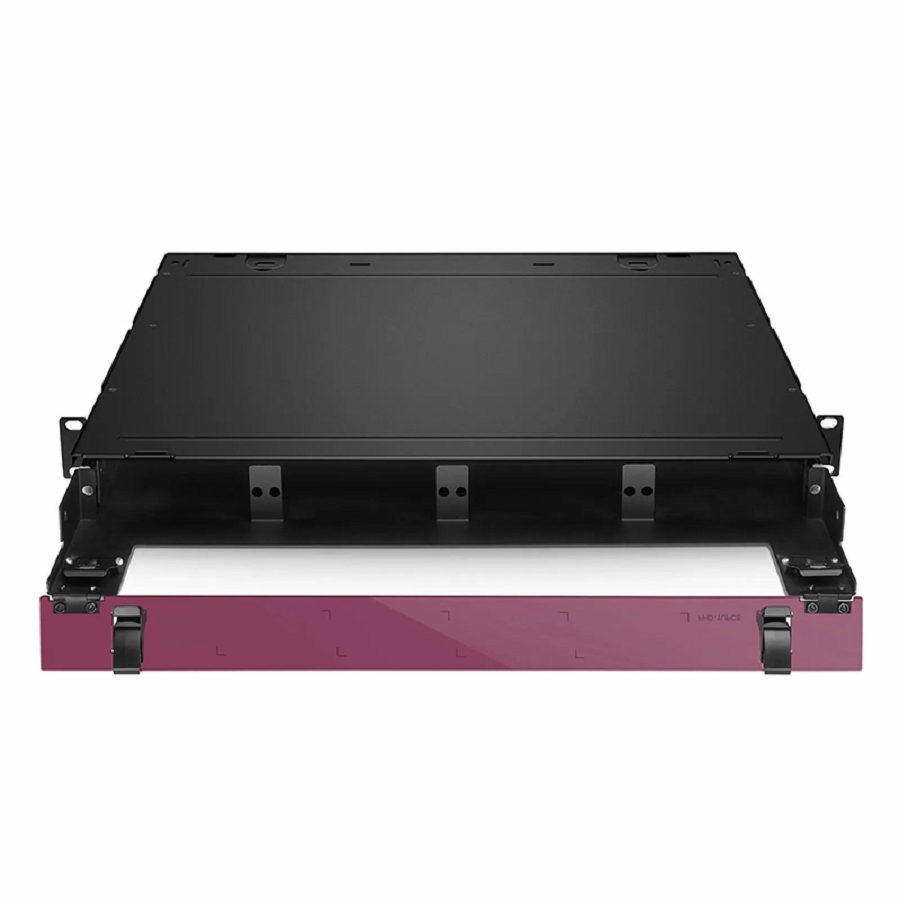 SFPS FHDA High Density 1U Rack Mount Enclosure Unloaded, Sliding Drawer, Holds up to 4 x FHDA Cassettes, Panels, or Splice Trays, 144 Fibers (LC) SFPS