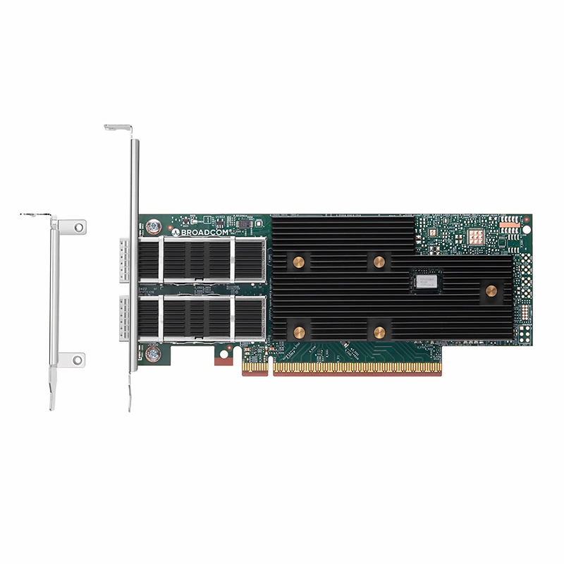 SFPS BroadcomA® BCM957608-P2200GQF00 Ethernet Network Interface Card, 200G Dual-Port QSFP112, PCIe 5.0 x 16, Standard & Low Profile SFPS