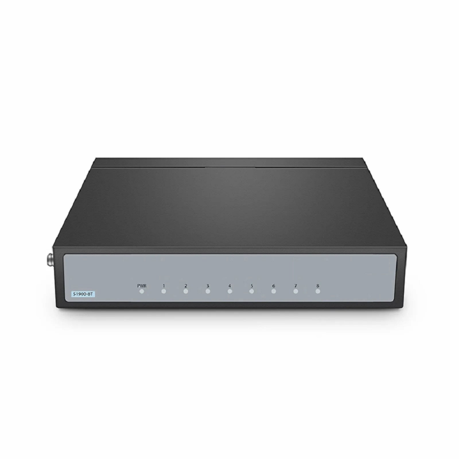 SFPS S1900-8T, 8-Port Gigabit Ethernet L2 Unmanaged Switch, 8x 10/100/1000BASE-T RJ45, Metal, Fanless, Desktop/Wall-Mount SFPS