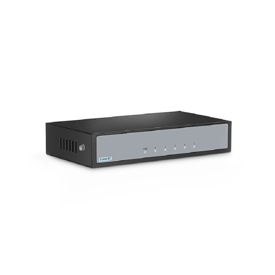 SFPS S1900-5T, 5-Port Gigabit Ethernet L2 Unmanaged Switch, 5x 10/100/1000BASE-T RJ45, Metal, Fanless, Desktop/Wall-Mount SFPS