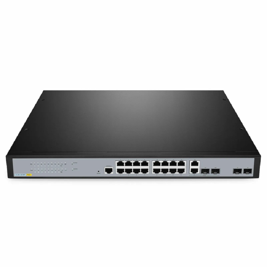 SFPS S3260-16T4FP, 16-Port Gigabit Ethernet L2+ PoE+ Switch, 16 x PoE+ Ports @250W, with 2 x 1Gb SFP Uplinks and 2 x Combo SFP Ports, Support IEEE 802.3af/at SFPS
