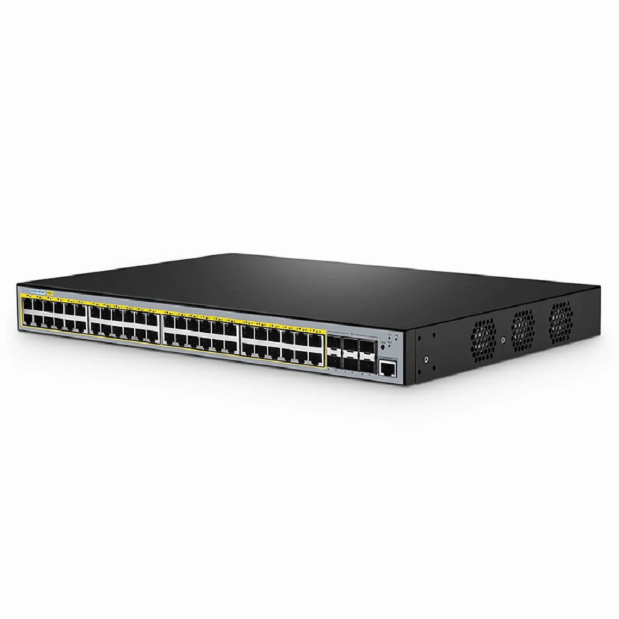 SFPS S3400-48T6SP, 48-Port Gigabit Ethernet L2+ PoE+ Switch, 48 x PoE+ Ports @370W, with 6 x 10Gb SFP+ Uplinks, AC+DC Power Supplies, Support Stacking SFPS
