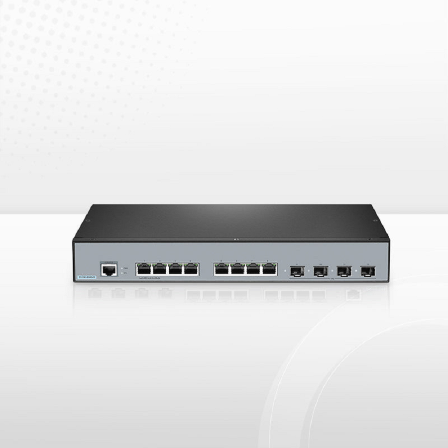 SFPS S3200-8MG4S, 8-Port Ethernet L2+ Switch, 8 x 100M/1000M/2.5G Multi-Gigabit RJ45, with 4 x 10Gb SFP+ Uplinks SFPS