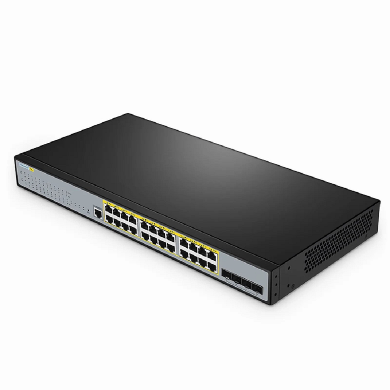 SFPS S3400-24T4SP, 24-Port Gigabit Ethernet L2+ PoE+ Switch, 24 x PoE+ Ports @370W, with 4 x 10Gb SFP+ Uplinks, Support Stacking SFPS