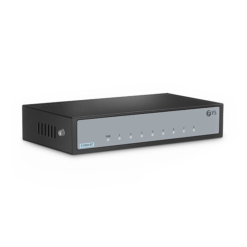 SFPS S1900-8T, 8-Port Gigabit Ethernet L2 Unmanaged Switch, 8x 10/100/1000BASE-T RJ45, Metal, Fanless, Desktop/Wall-Mount SFPS