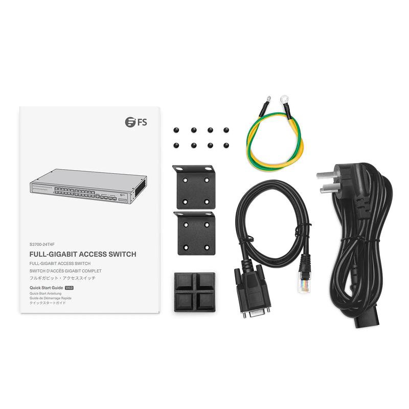 SFPS S3700-24T4F, 24-Port Gigabit Ethernet L2+ Switch, 24 x Gigabit RJ45, with 4 x 1Gb SFP Uplinks, Fanless SFPS