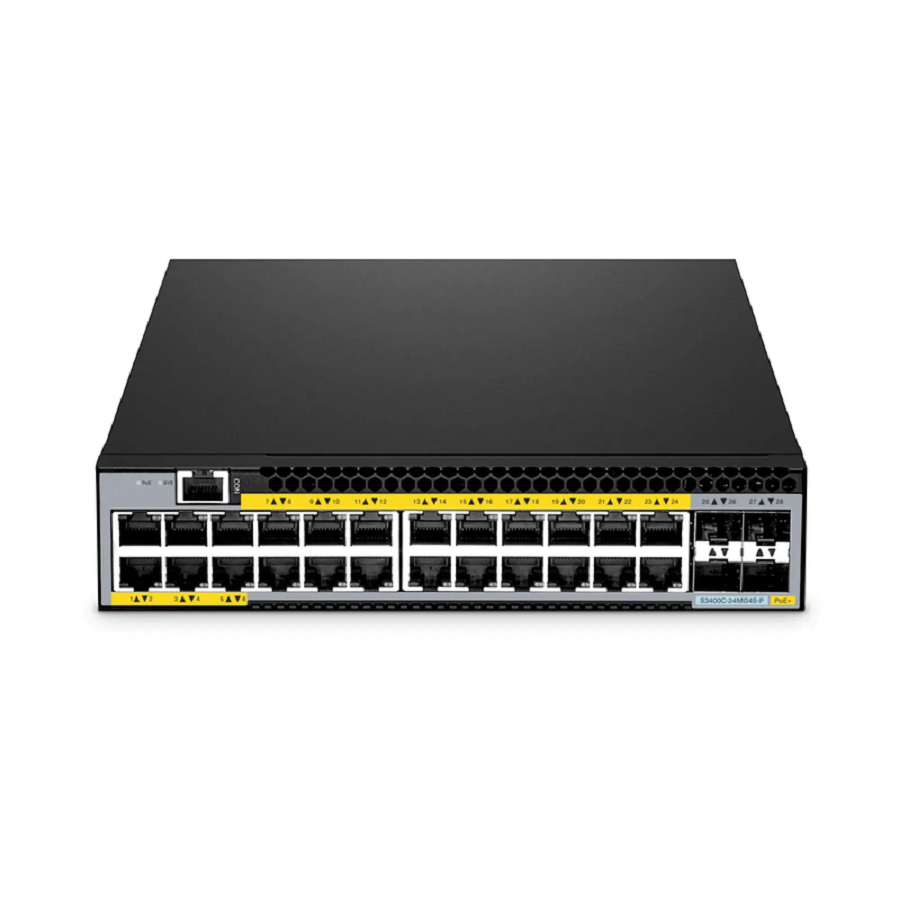 SFPS S3400C-24MG4S-P, 24-Port Ethernet L2+ PoE+ Switch, 24 x 2.5GBASE-T/Multi-Gigabit, with 4 x 10Gb SFP+ Uplinks SFPS