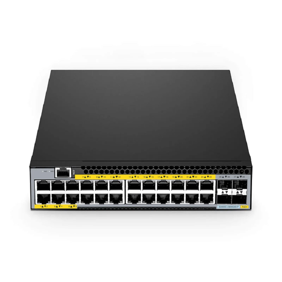 SFPS S3400C-24MG4S-P, 24-Port Ethernet L2+ PoE+ Switch, 24 x 2.5GBASE-T/Multi-Gigabit, with 4 x 10Gb SFP+ Uplinks SFPS
