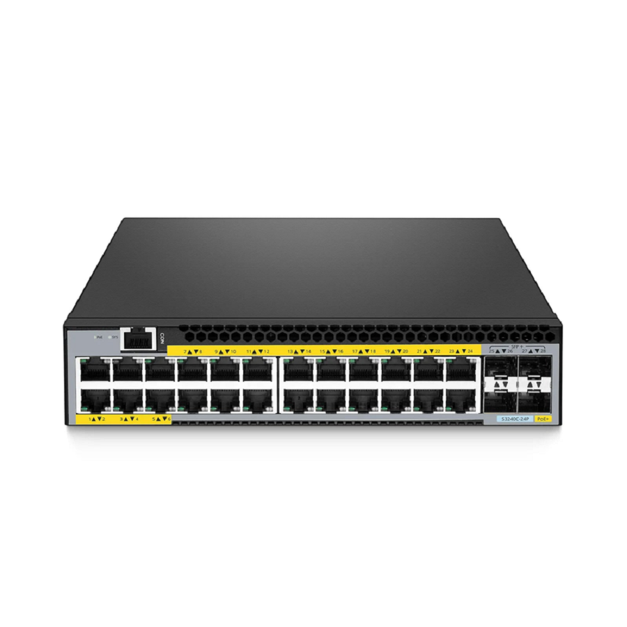 SFPS S3240C-24P, 24-Port Gigabit Ethernet L2+ PoE+ Switch, 24 x PoE+ Ports@380W, with 4 x 10Gb SFP+ Uplinks SFPS