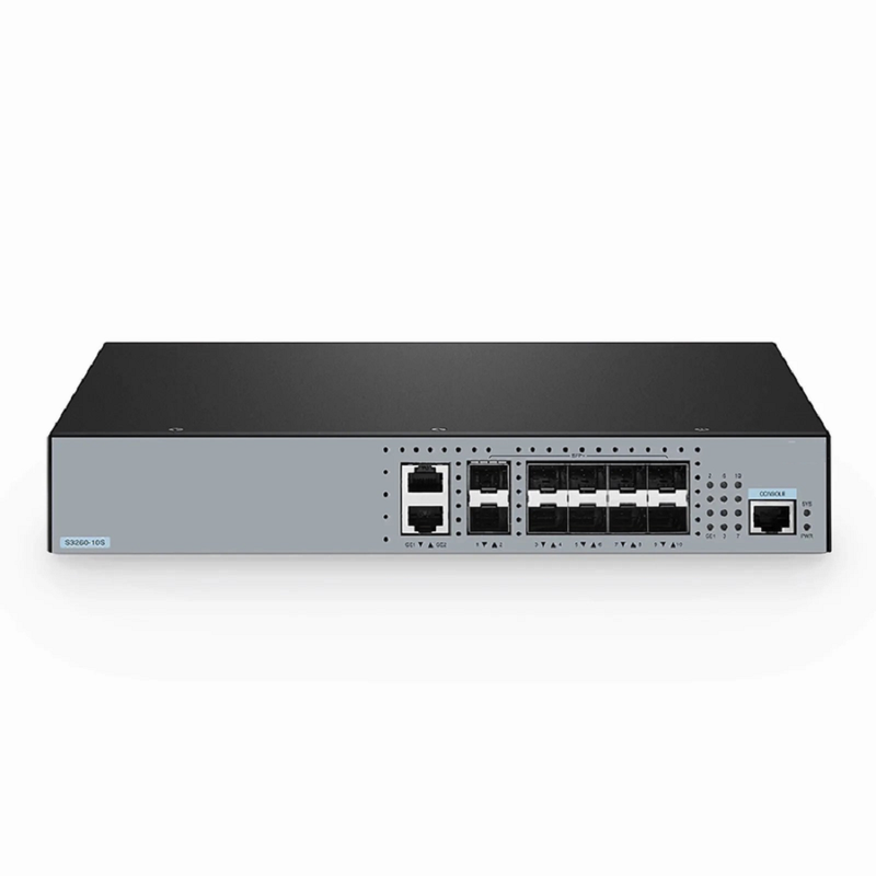 SFPS S3260-10S, 10-Port Ethernet L3 Managed Switch, 10 x 10Gb SFP+, with 2 x Gigabit RJ45, Support Stacking SFPS