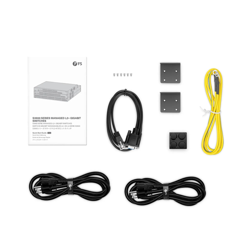 SFPS S3900-24T4S-R, 24-Port Gigabit Ethernet L2+ Switch, 24 x Gigabit RJ45, with 4 x 10Gb SFP+ Uplinks, Stackable Switch, Fanless, Support ETL Certification SFPS
