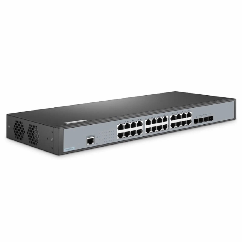 SFPS S3900-24T4S-R, 24-Port Gigabit Ethernet L2+ Switch, 24 x Gigabit RJ45, with 4 x 10Gb SFP+ Uplinks, Stackable Switch, Fanless, Support ETL Certification SFPS