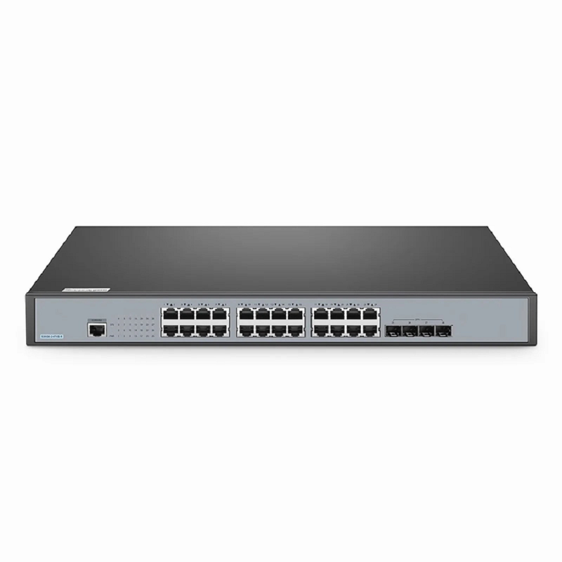 SFPS S3900-24T4S-R, 24-Port Gigabit Ethernet L2+ Switch, 24 x Gigabit RJ45, with 4 x 10Gb SFP+ Uplinks, Stackable Switch, Fanless, Support ETL Certification SFPS