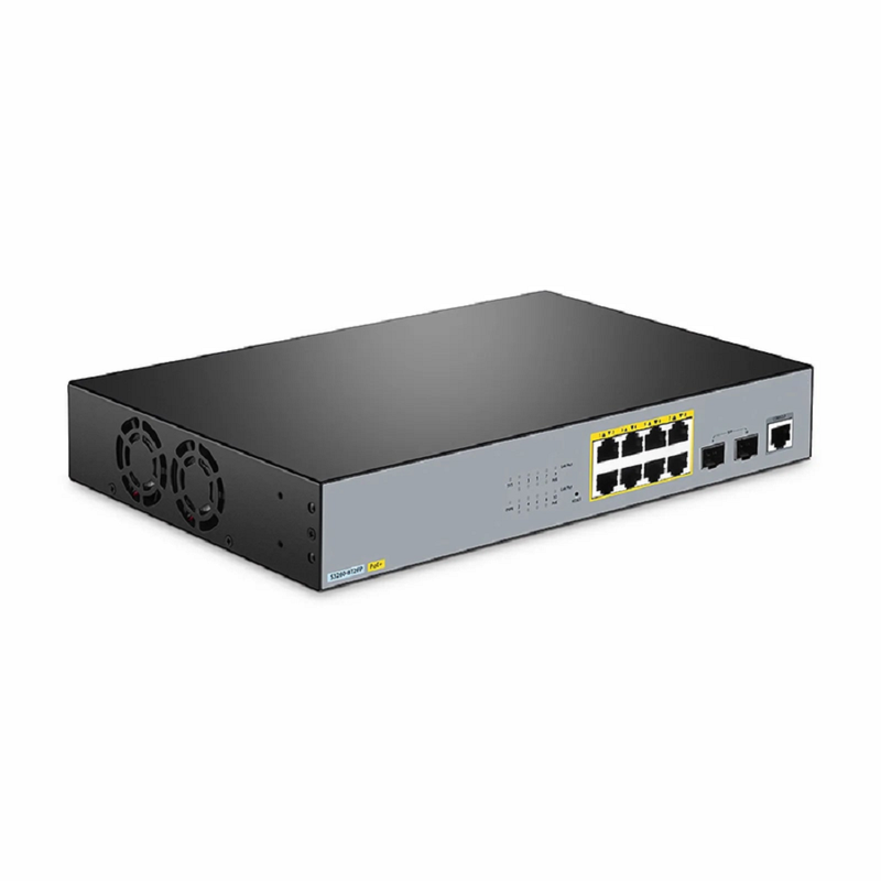 SFPS S3260-8T2FP, 8-Port Gigabit Ethernet L2+ PoE+ Switch, 8 x PoE+ Ports @240W, with 2 x 1Gb SFP Uplinks, Support IEEE 802.3af/at SFPS