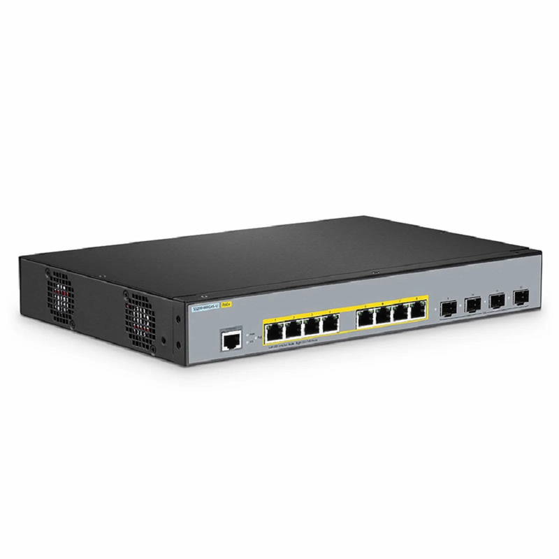 SFPS S3200-8MG4S-U, 8-Port Ethernet L2+ Managed PoE+ Switch, 8 x 100M/1000M/2.5G Multi-Gigabit RJ45, with 4 x 10Gb SFP+ Uplinks SFPS