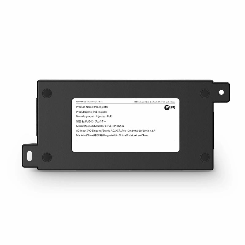 SFPS Single Port 10/100/1000M Gigabit PoE++ Injector, PoE Port @ 60W SFPS