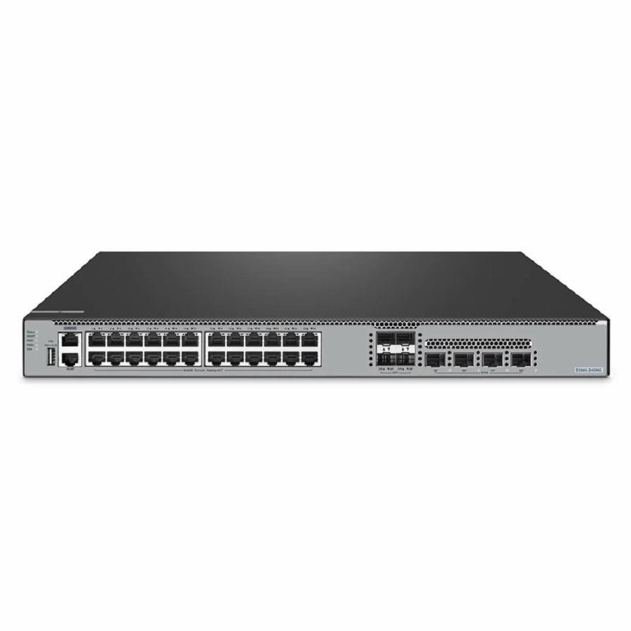 SFPS S5860-24XMG, 24-Port Ethernet L3 Switch, 24 x 10GBASE-T/Multi-Gigabit Ports, 4 x 10Gb SFP+, with 4 x 25Gb SFP28 Uplinks, Support Stacking, Broadcom Chip SFPS