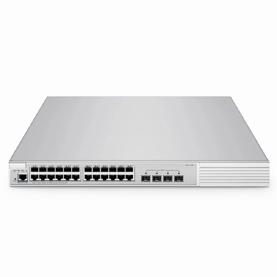SFPS S3910-24TS, 24-Port Gigabit Ethernet L2+ Switch, 24 x Gigabit RJ45, with 4 x 10Gb SFP+ Uplinks, Stackable Switch, Broadcom Chip SFPS